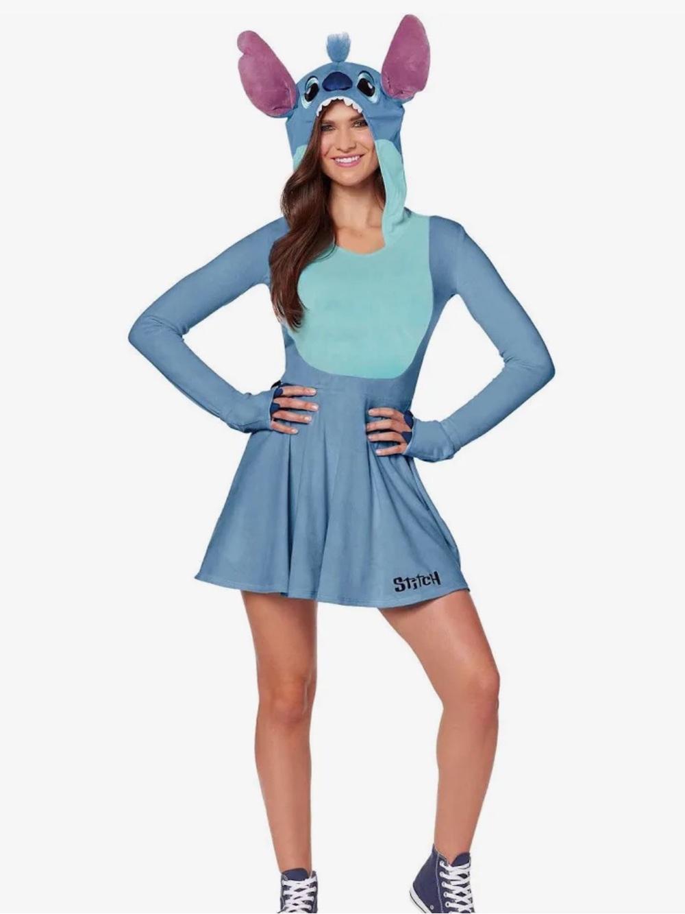 Disney Adult Stitch Dress Costume Hooded Velvet Lilo & Stitch Cosplay Small